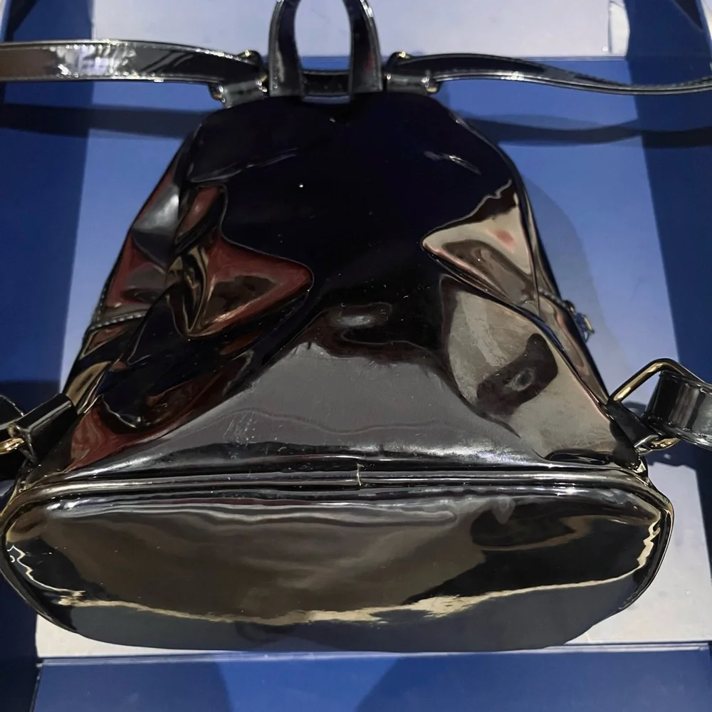 Call It Spring Shiny Dark Purple Navy Backpack - Picture 9 of 15
